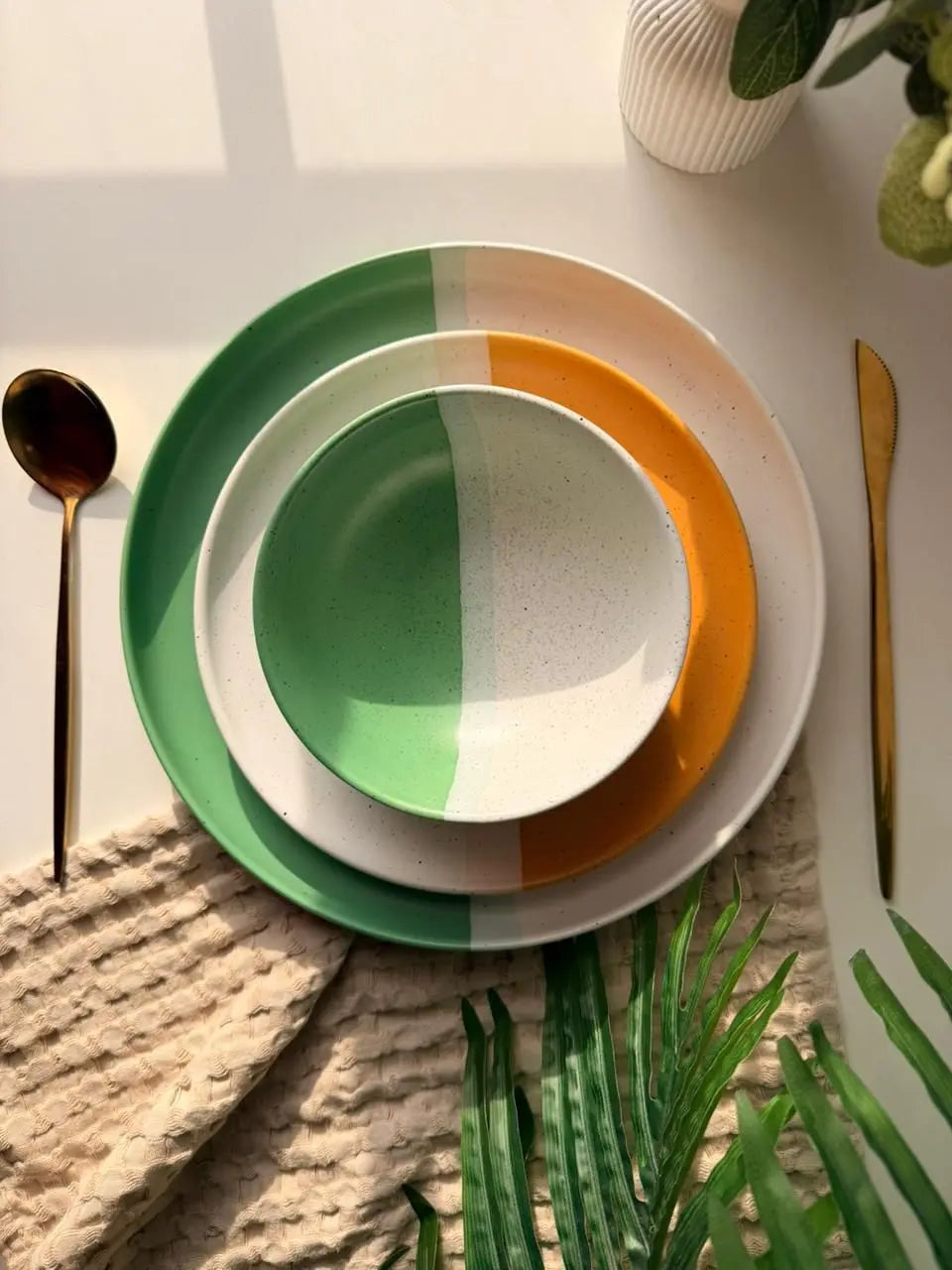 Mustard Green Dinner Set - 36 pcs - The Home Palette - 34800.0 - 