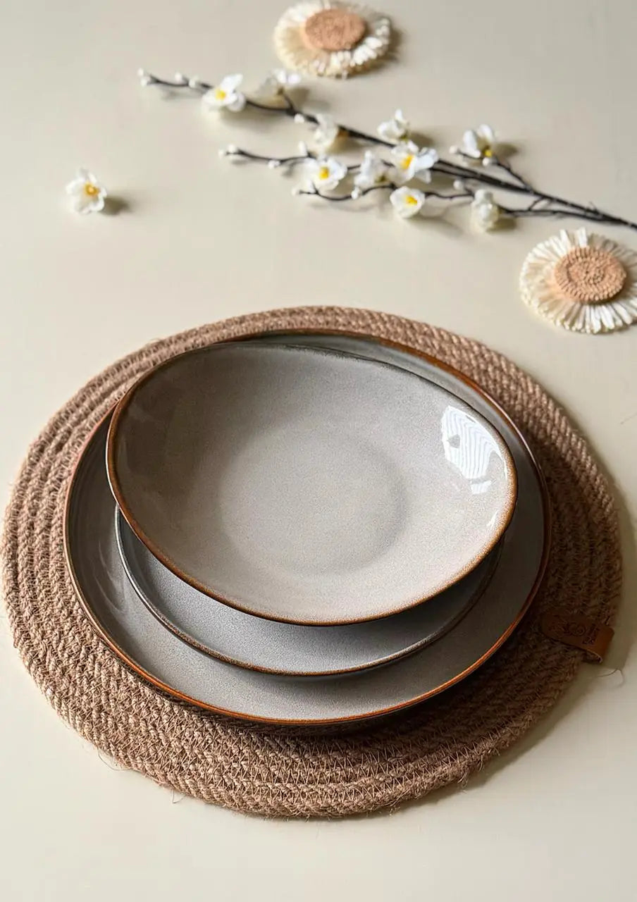 Reactive Cloud Grey Premium Dinner Set - 43 pcs - The Home Palette - 53999.0 - 