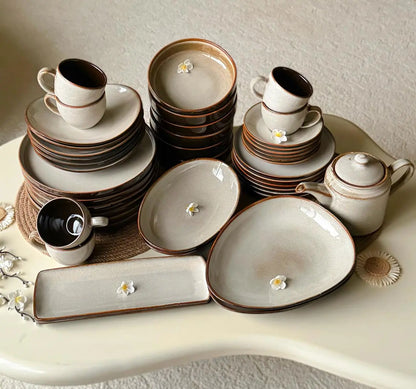 Reactive Cloud Grey Premium Dinner Set - 43 pcs - The Home Palette - 53999.0 - 