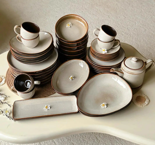 Reactive Cloud Grey Premium Dinner Set - 43 pcs - The Home Palette - 53999.0 - 