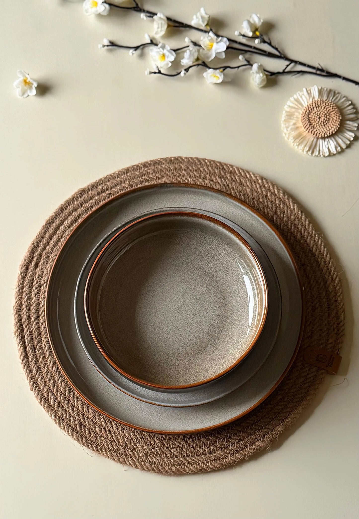 Reactive Cloud Grey Premium Dinner Set - 43 pcs - The Home Palette - 53999.0 - 