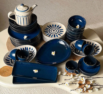 Reactive Santorini Blue Premium Dinner Set - 43 pcs - The Home Palette - 53999.0 - 