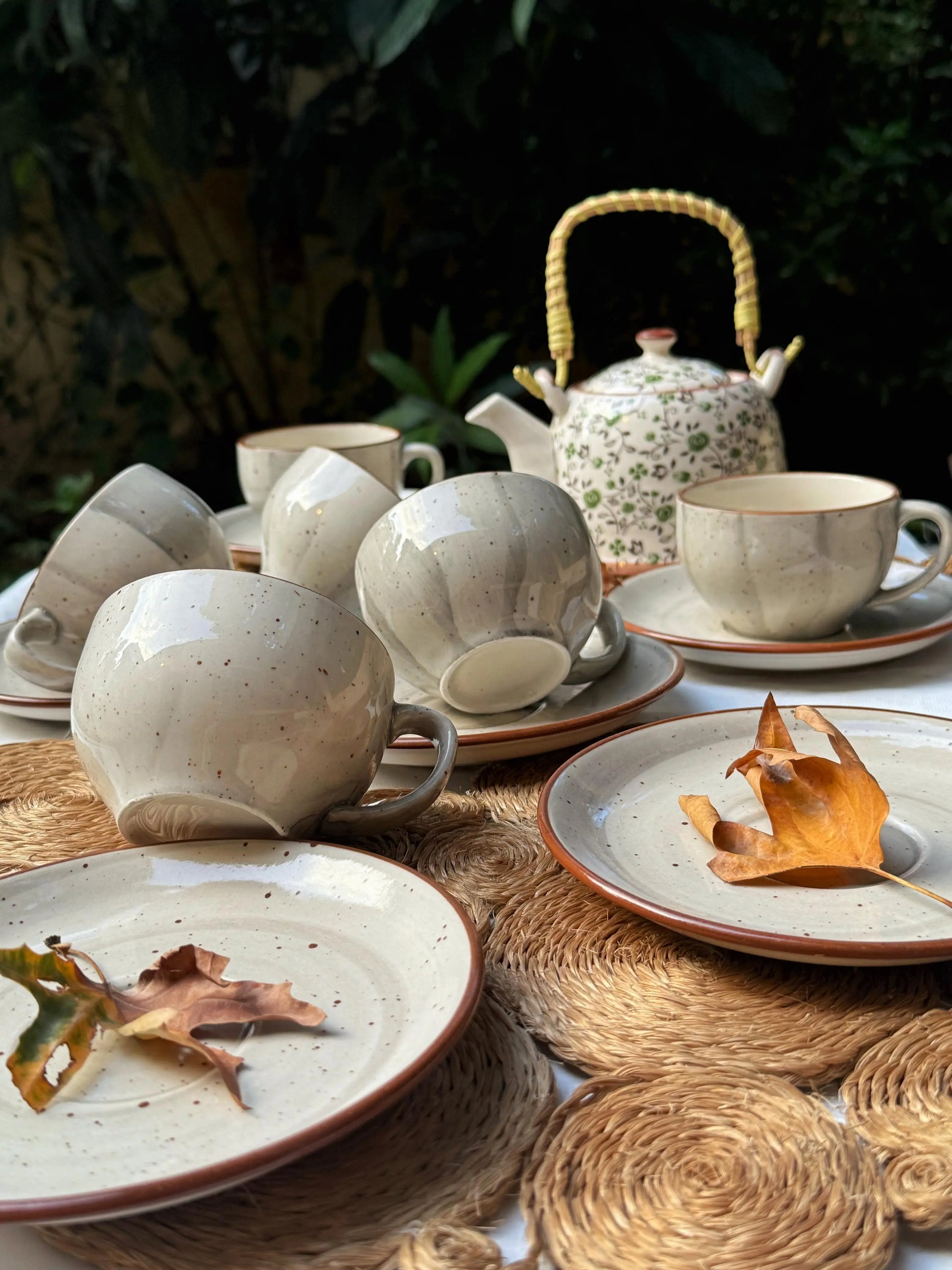 Selin Cups with Saucers (Set of 6) - Grey - The Home Palette - 1499.0 - cups