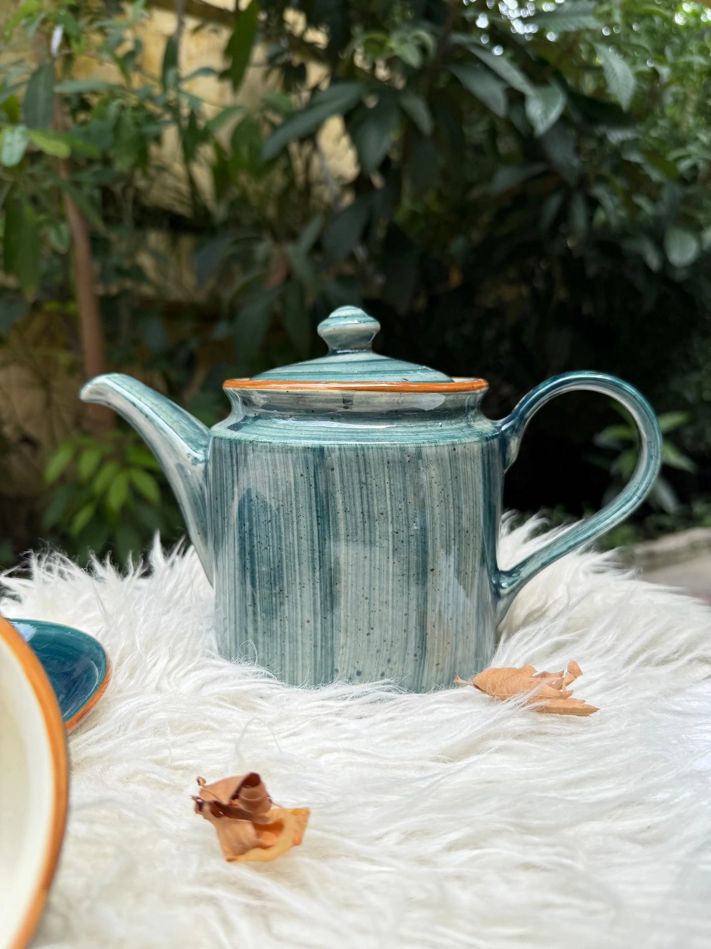 Selin Cups with Saucers (Set of 6) - Teal - The Home Palette -  - cups
