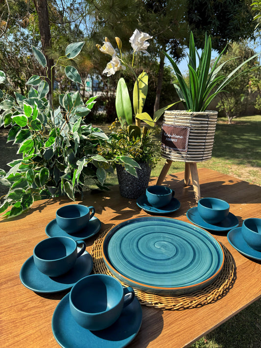 Selin Cups with Saucers (Set of 6) - The Home Palette -  - cups