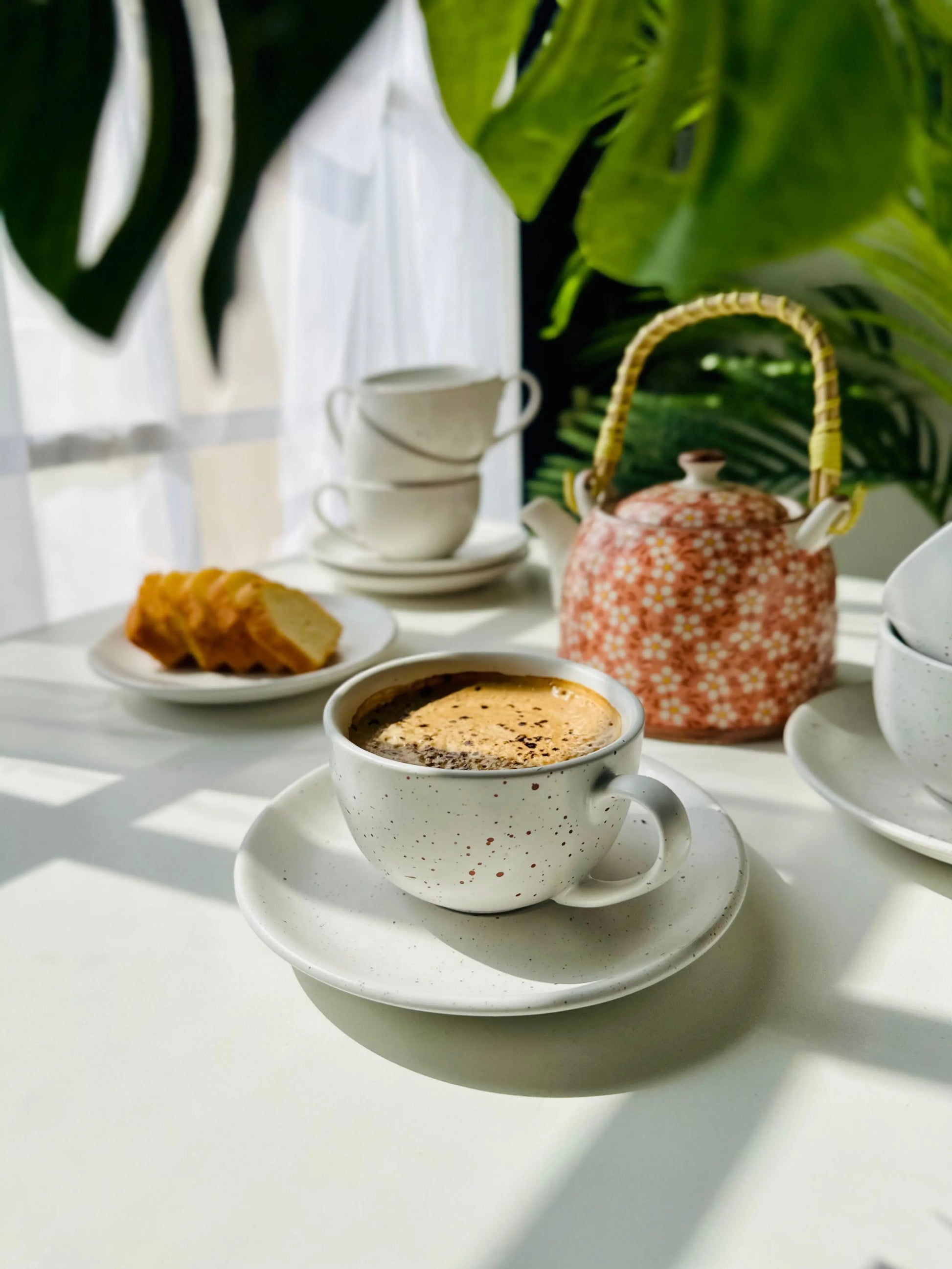 Selin Cups with Saucers (Set of 6) - White Matte - The Home Palette - 4999.0 - cups