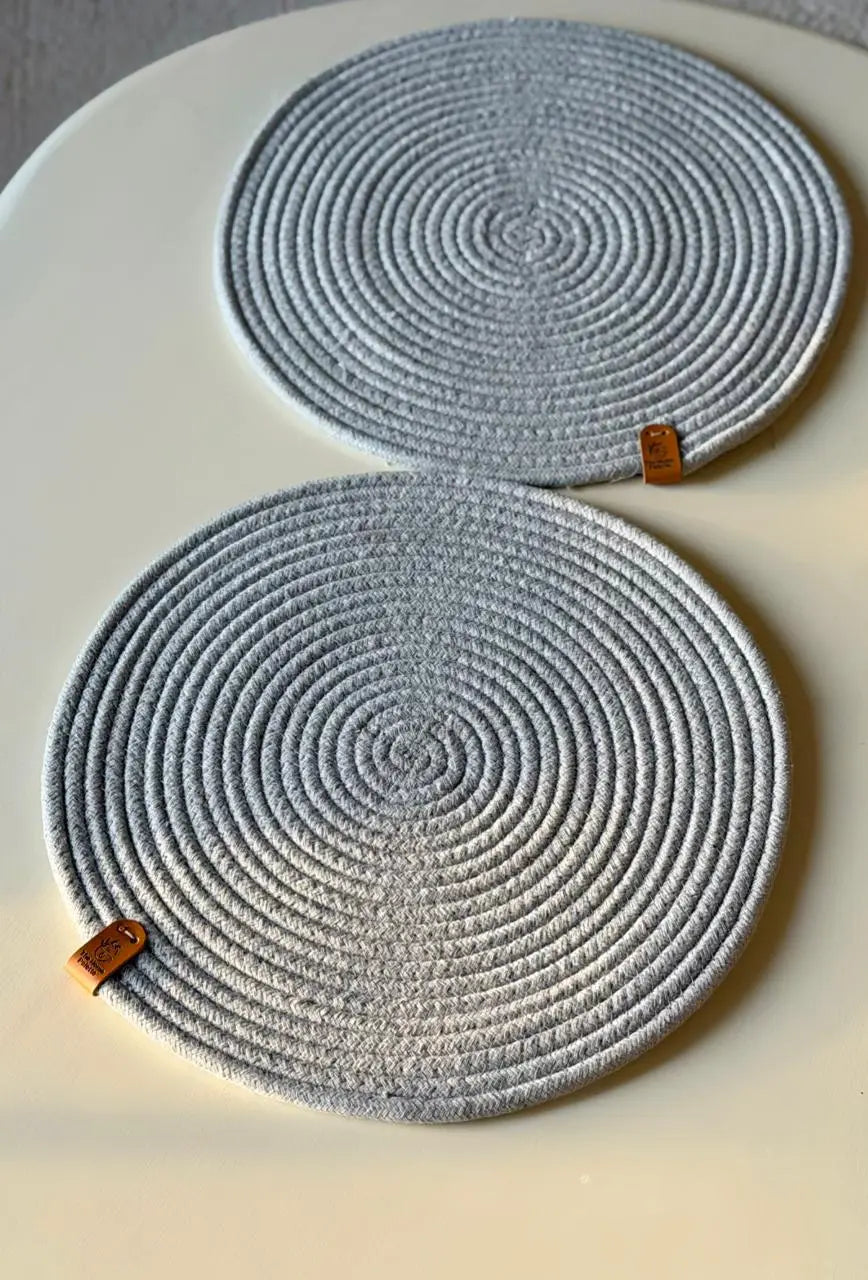 Stone Grey Placemats - Set of 2 - The Home Palette - 1999.0 - Placemats