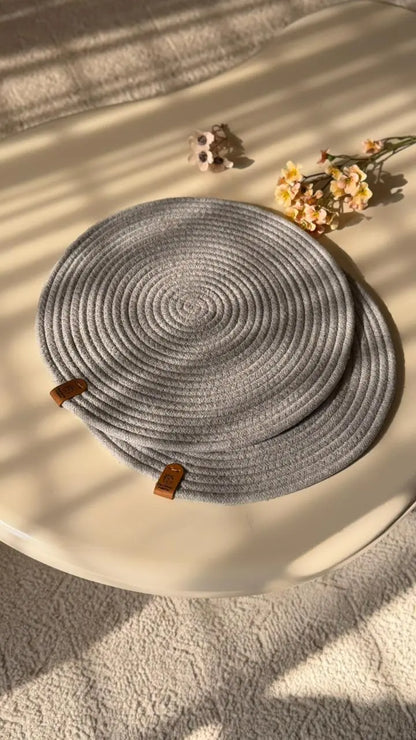 Stone Grey Placemats - Set of 2 - The Home Palette - 1999.0 - Placemats