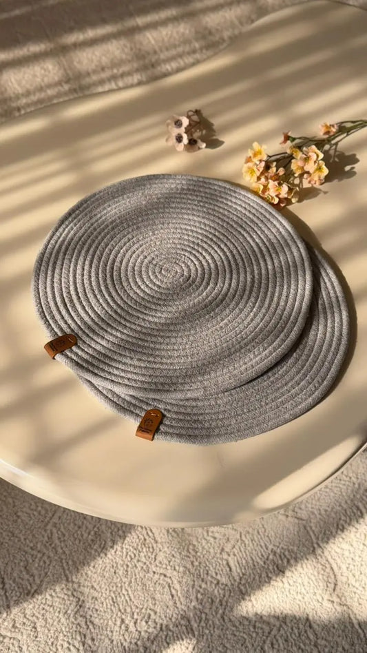 Stone Grey Placemats - Set of 2 - The Home Palette - 1999.0 - Placemats