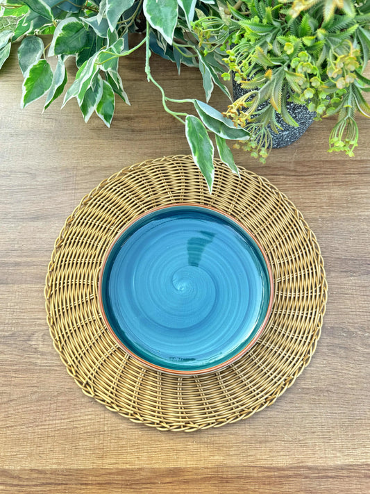 Teal Spiral Platter - The Home Palette -  - Platter