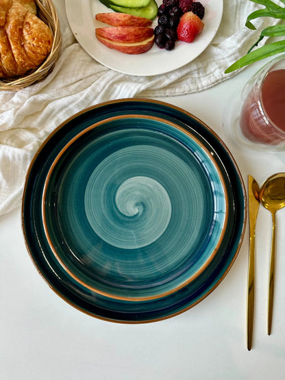 Teal Spiral Platter - The Home Palette -  - Platter