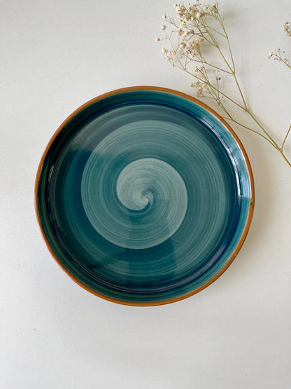 Teal Spiral Platter - The Home Palette -  - Platter