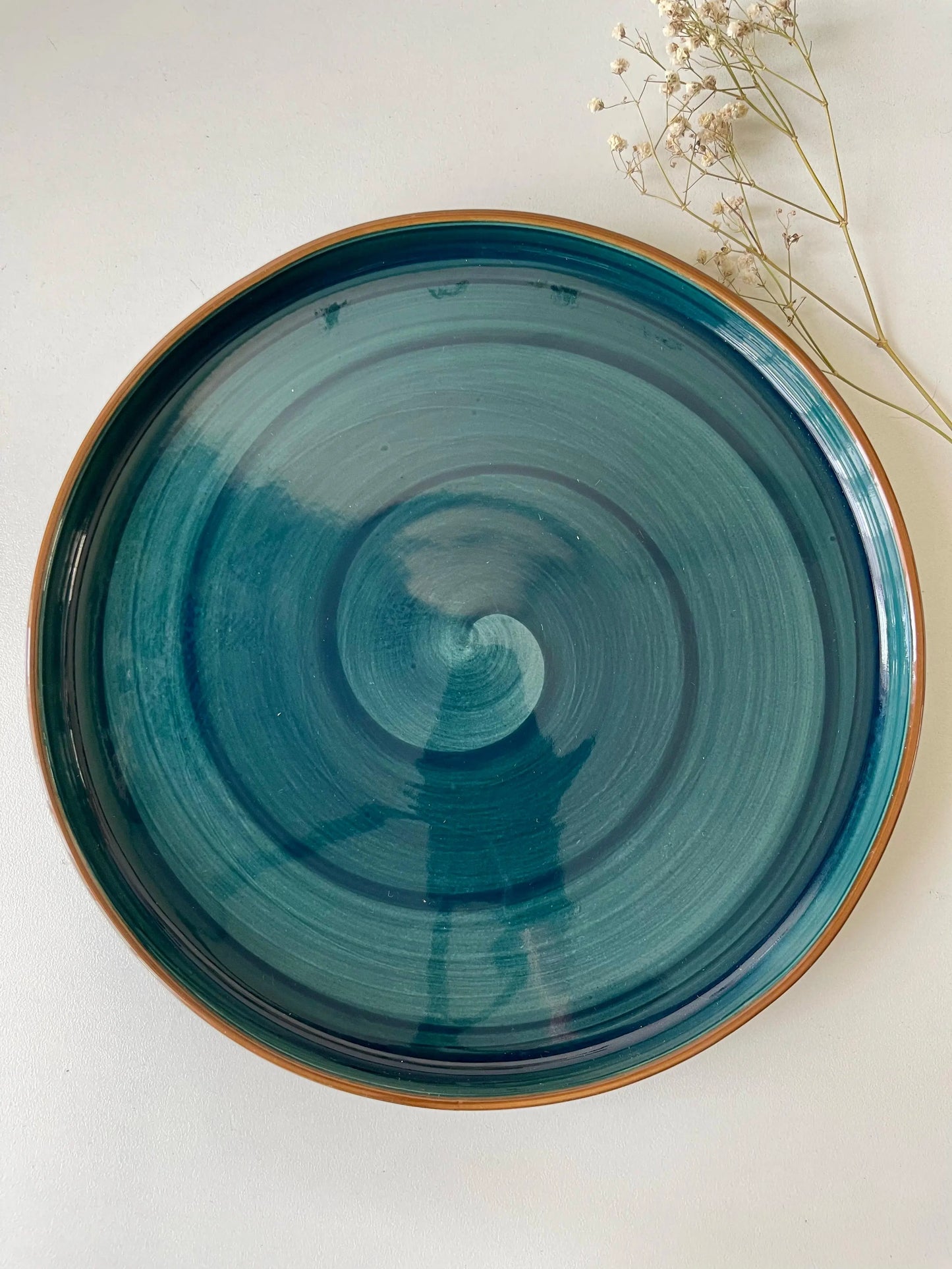 Teal Spiral Platter - The Home Palette -  - Platter
