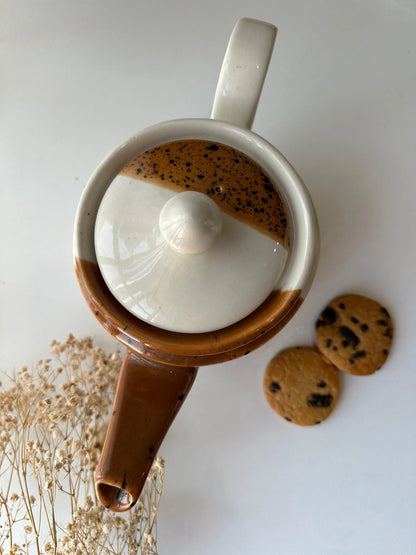Dune Cups with Saucers (Set of 6) - Burnt Maple