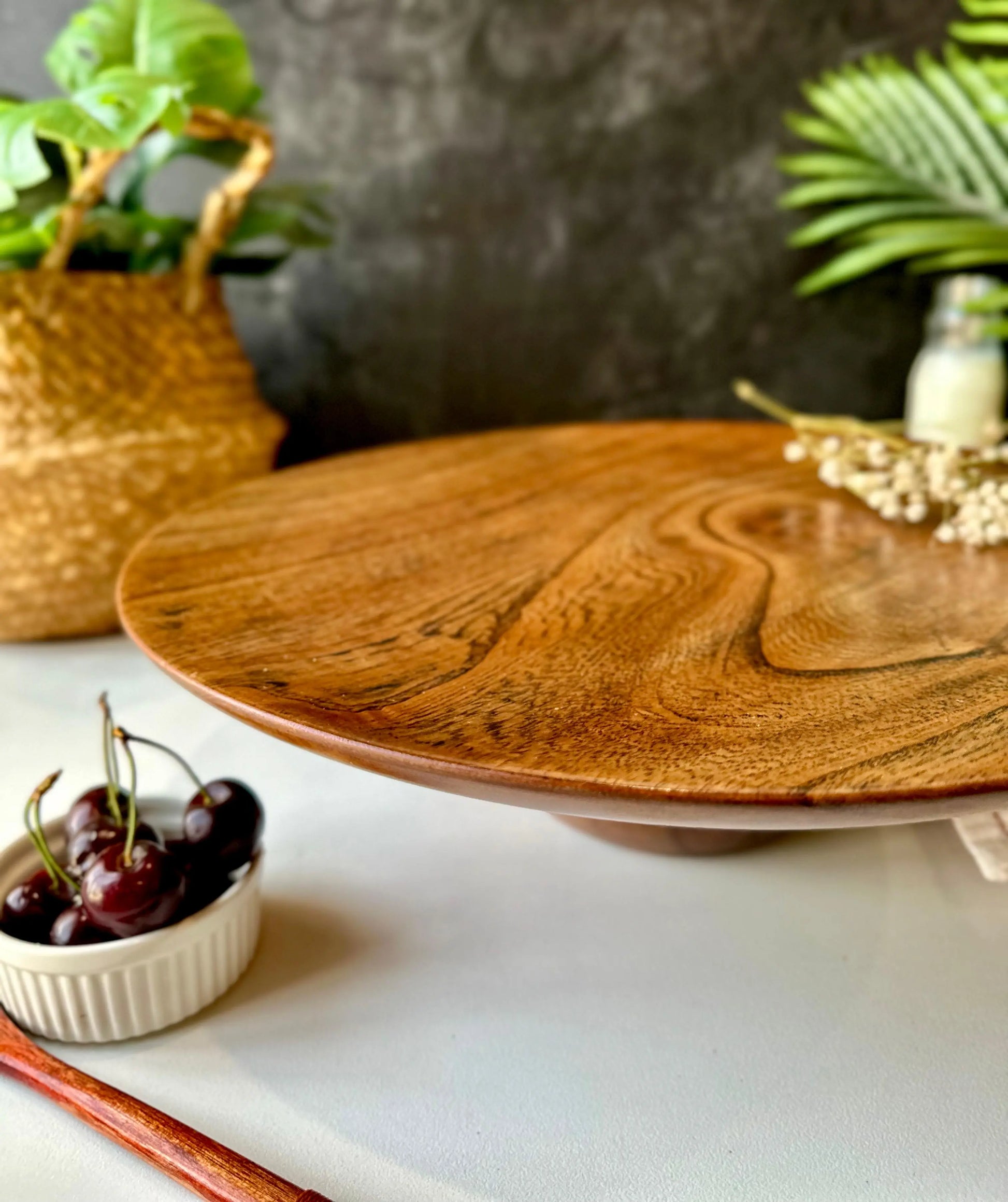 Wooden Cake Platter – 12" - The Home Palette -  - Wood Platter