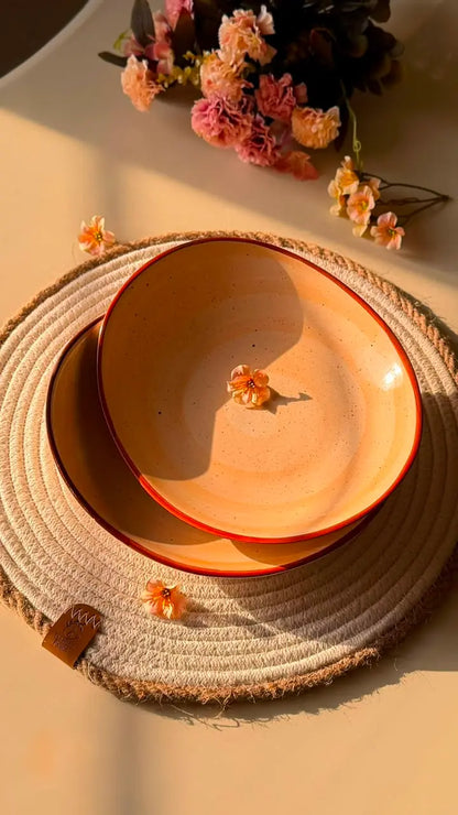 Blush Peach Premium Dinner Set - 39 pcs