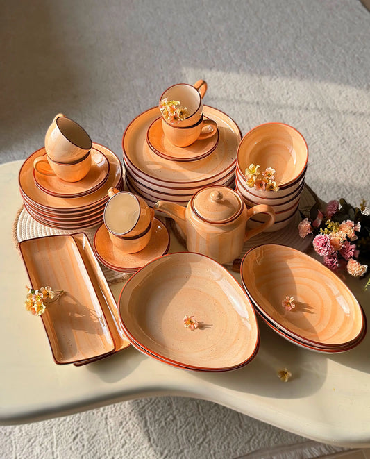 Blush Peach Premium Dinner Set - 39 pcs