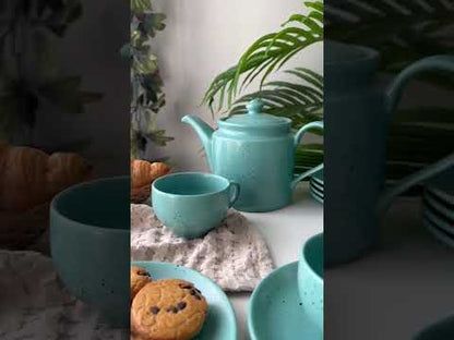 Selin Cups with Saucers (Set of 6) - Turquoise